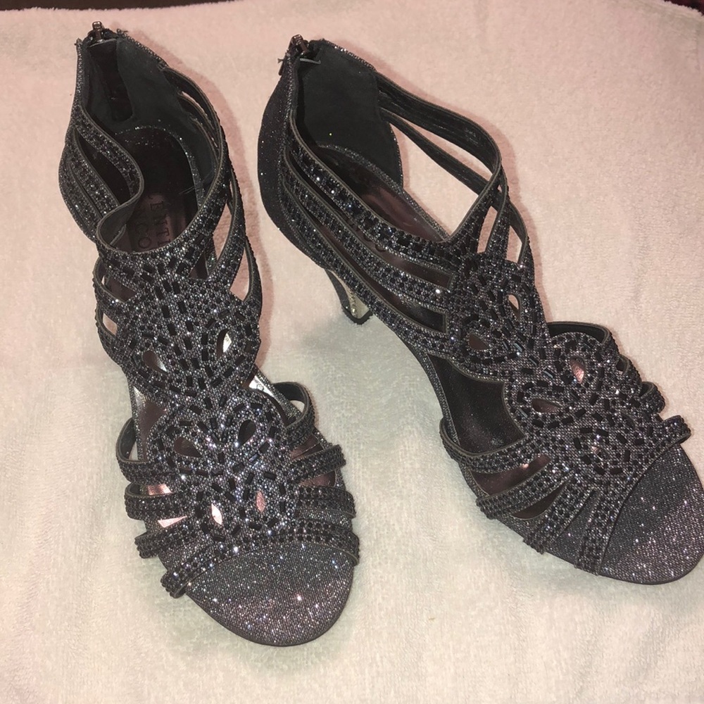Valentini Franco Black Silver Sparkle 8.5